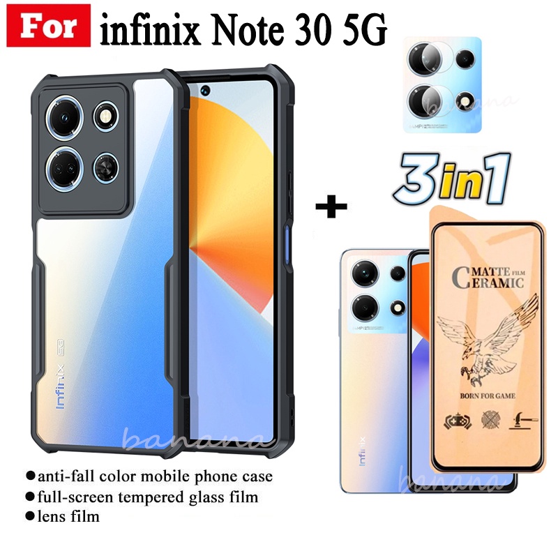 Ốp Điện Thoại Gốm Chống Sốc 3 Trong 1 + Phim Bảo Vệ Ống Kính Máy Ảnh Cho infinix Note 30 5G 4G Note3