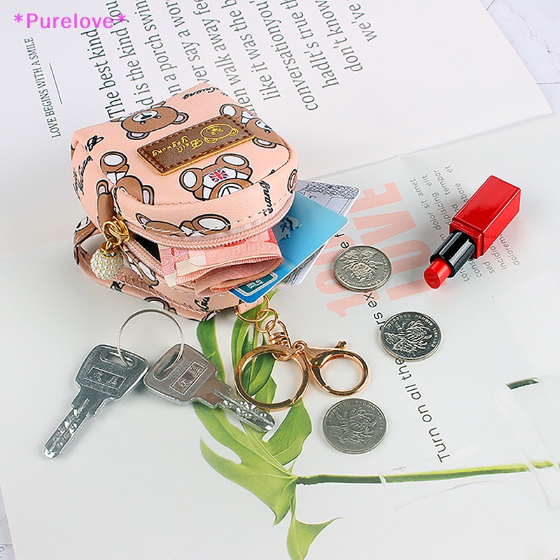 Ví Đựng Tiền Xu / Thẻ Mini Hình Gấu Hoạt Hình Dễ Thương Cho Nữ Mới