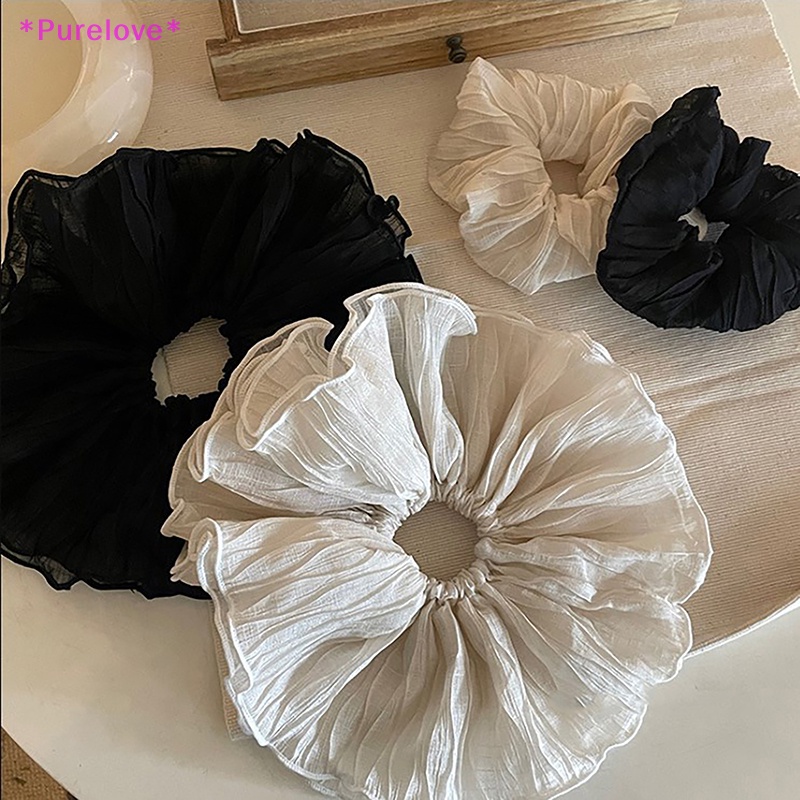 Dây Buộc Tóc Cotton Hai Lớp Họa Tiết Hoa Xinh Xắn Thời Trang Cho Nữ Mới