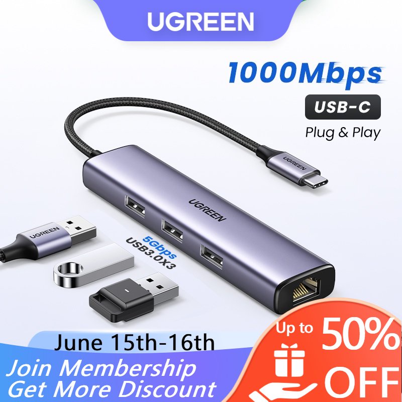 Ugreen Thiết Bị Kết Nối Mạng Cổng USB 3.0 1000Mbps Cho Laptop Xiaomi Mi Box