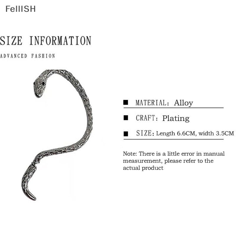 Bông Tai Dạng Kẹp Hình Rắn Phong Cách Punk Cổ Điển Thời Trang Dự Tiệc Cho Nữ 439br