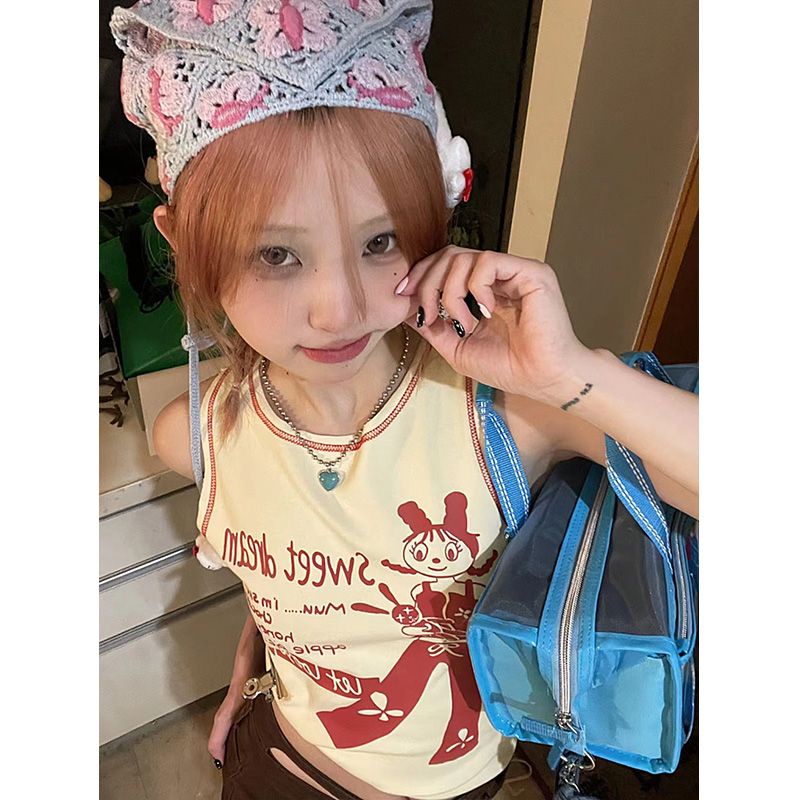 Áo Hai Dây Phong Cách Đường Phố Mỹ Sang Trọng Ngọt Ngào Thời Trang Cho Nữ Giới Niche