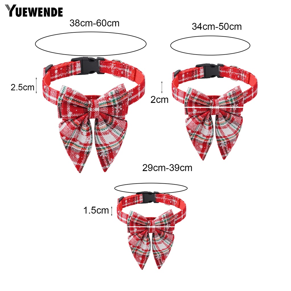 Yq.e Vòng Cổ Nhỏ Thắt Nơ Bằng Polyester Dễ Giặt Tháo Gỡ Họa Tiết Bông Tuyết Giáng Sinh Cho Thú Cưng