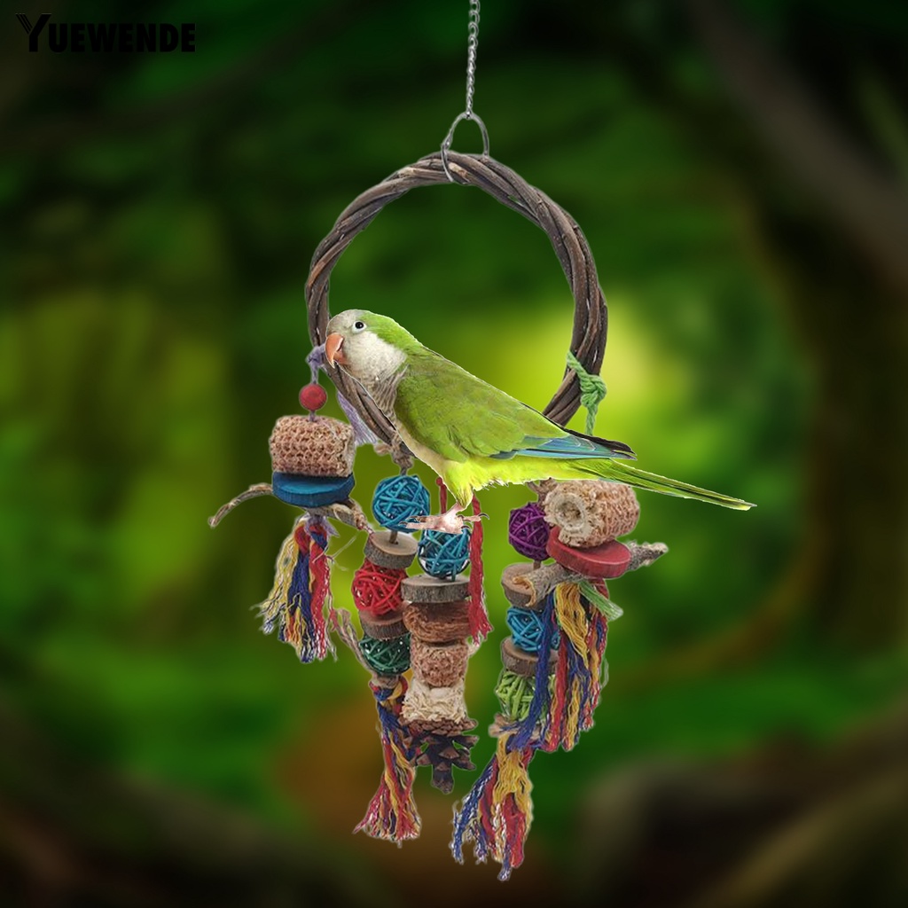 Đồ Chơi Treo Bằng Gỗ Tự Nhiên Nhiều Màu Sắc Cho Vẹt