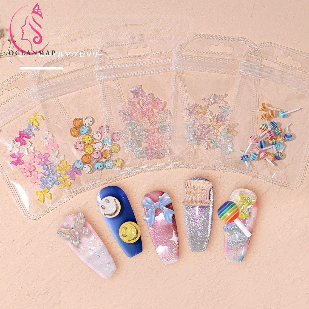 Vật Liệu Trang Trí Móng Tay 3D DIY Hình Kẹo Mút Và Bướm Cho Nữ