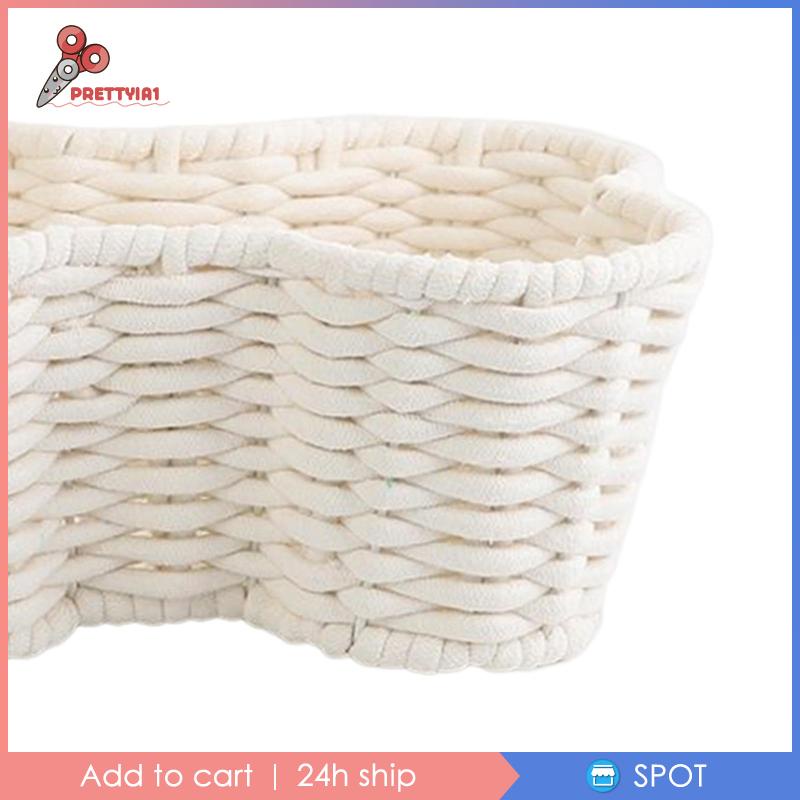 [Prettyia1] Giỏ Đựng Đồ Dùng Văn Phòng / Phòng Khách Đan Tay Mềm Mại Dung Tích Lớn