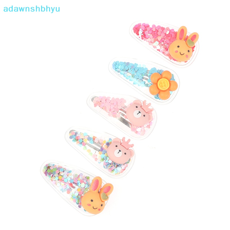 Set 5 Kẹp Tóc Mái Hình Động Vật / Trái Cây / Cát Lún Lấp Lánh Dễ Thương Cho Bé VN