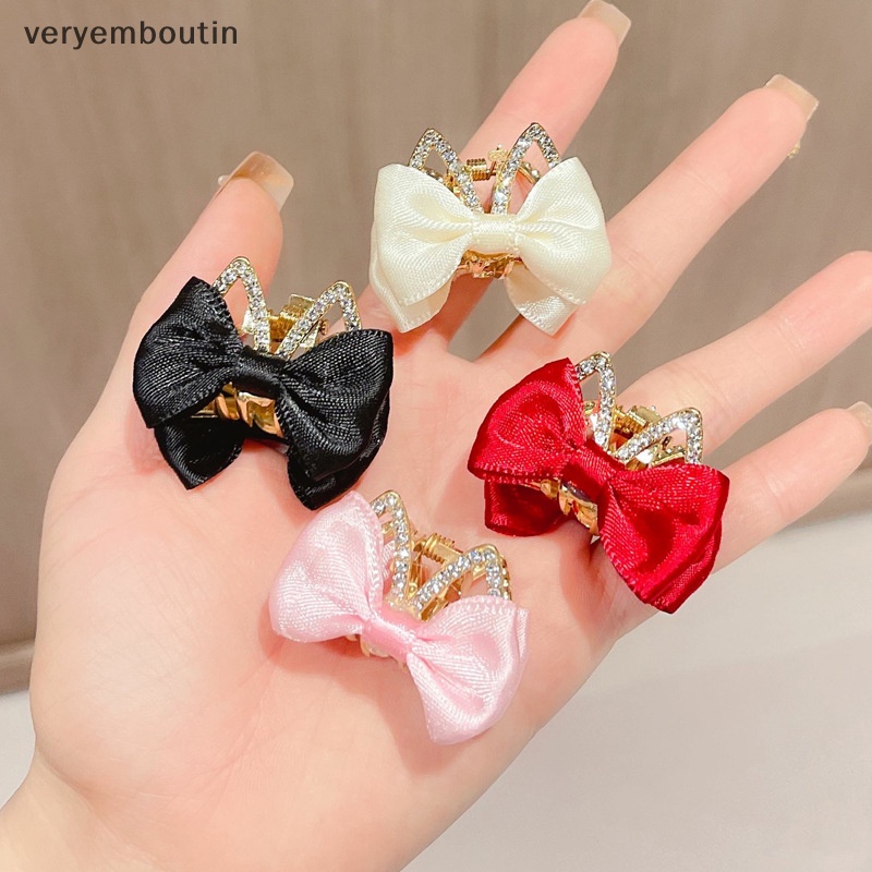 Kẹp Tóc Nơ Nhỏ Đính Đá Nhiều Màu Sắc Dễ Thương Cho Bé Gái