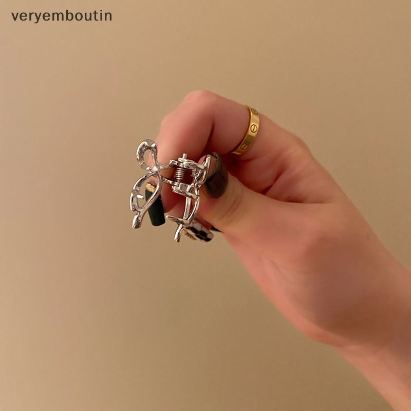 Set 2 Kẹp Tóc Càng Cua Đính Nơ Bằng Kim Loại Đơn Giản Thời Trang Cho Nữ