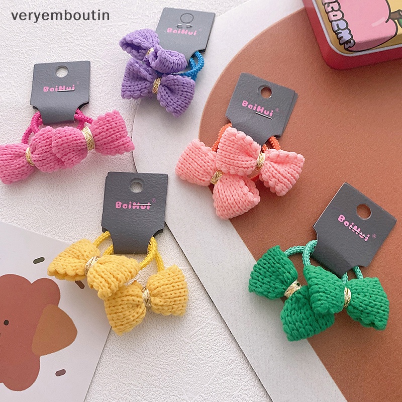 Dây Buộc Tóc Đính Nơ Nhiều Màu Sắc Dễ Thương Phong Cách Hàn Quốc Cho Bé Gái