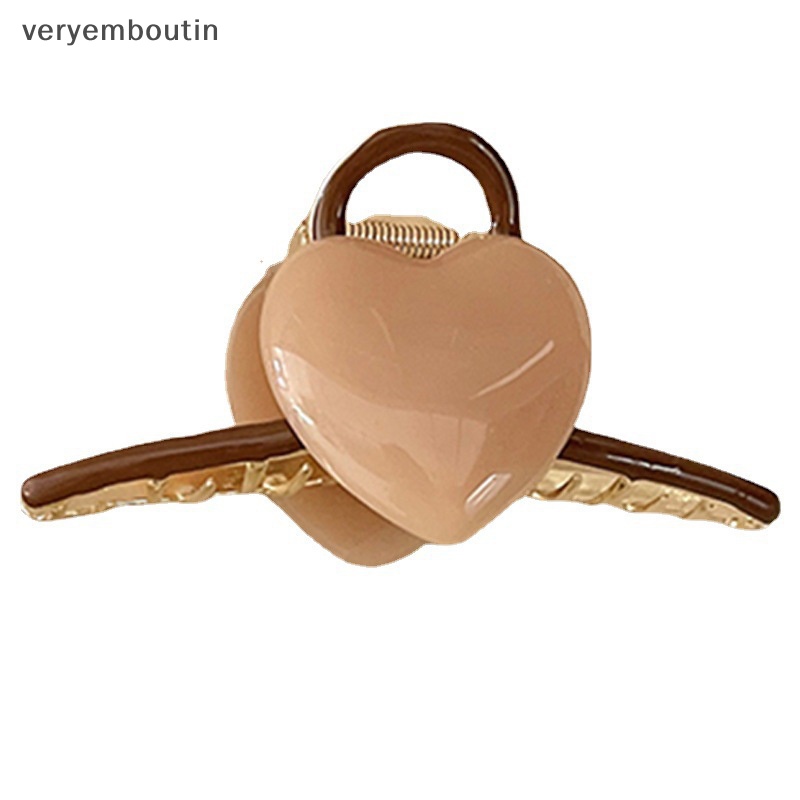 Kẹp Tóc Càng Cua Hình Trái Tim Ngọt Ngào Kích Thước Lớn Cho Nữ