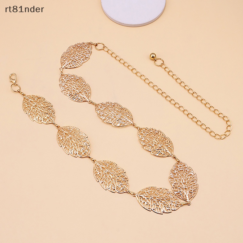 Rt Thắt Lưng Dây Xích Mảnh Bằng Kim Loại Hình Chiếc Lá Đơn Giản Thời Trang Cho Nữ