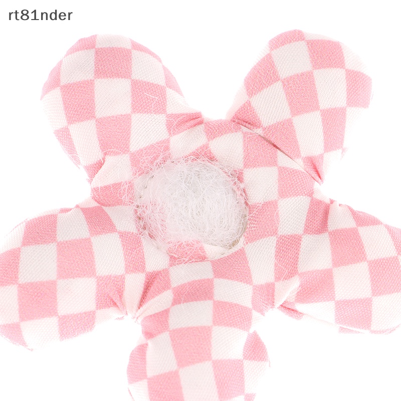 Rt Móc Khóa Cặp Đôi Hình Bông Hoa Năm Cánh Bằng Vải Cotton Kẻ Sọc Caro Dễ Thương DIY n