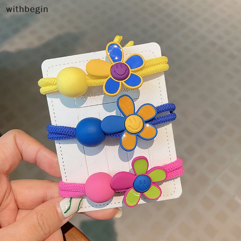 Dây Cột Tóc Co Giãn Hình Hoa Hướng Dương Nhiều Màu Sắc Thời Trang Cho Bé Gái