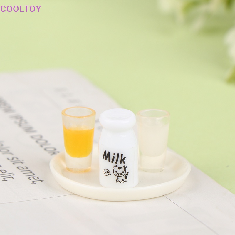 Cooltoy set 4 Món Đồ Chơi Mô Hình Đĩa Nước Ép Trái Cây Mini Trang Trí Nhà Búp Bê