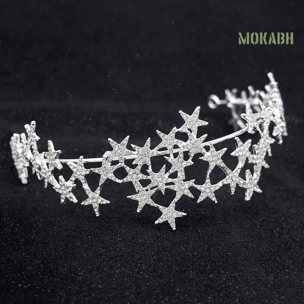 Cài Tóc Hình Vương Miện Đính Đá Lấp Lánh Thời Trang Cho Cô Dâu