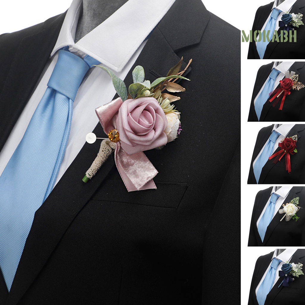 Ghim Cài Áo Hình Bông Hoa Đính Ngọc Trai Nhân Tạo Màu Sắc Tươi Sáng