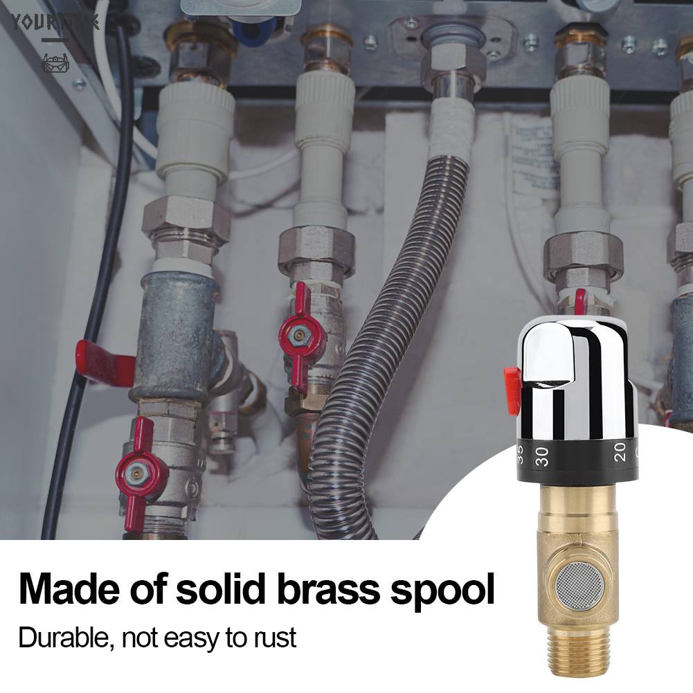 Van Xả Nhiệt DN15 Bằng Đồng Thau Đặc Cho Máy Nước Nóng