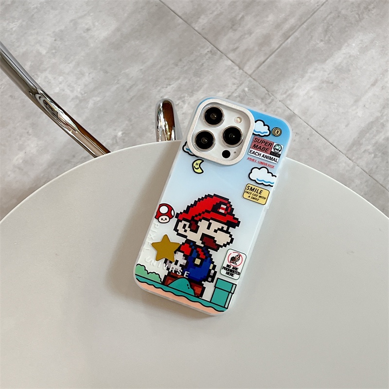 Ốp Điện Thoại Cứng Hai Mặt Hình Super Mary Cho iPhone 14 / 13 / 12 Pro max / 13Pro / 12Pro / 12 / iPhone 11 / 14 Pro max