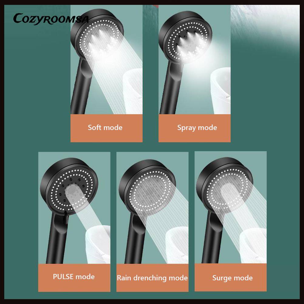 Đầu Vòi Hoa Sen 5 Chế Độ Điều Chỉnh Được Bằng ABS Dành Cho Phòng Tắm / SPA