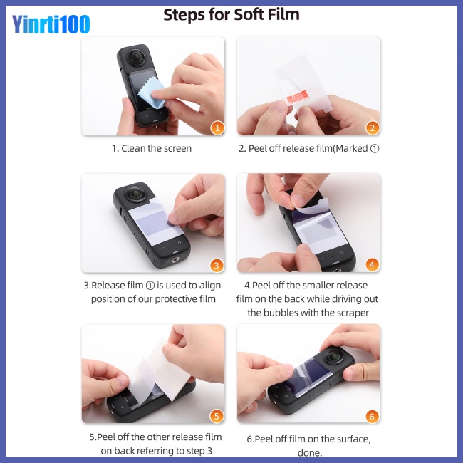 Set 2 Phim Dán HD Mềm Bảo Vệ Màn Hình Chống Nổ Chống Trầy Cho Insta360 X3