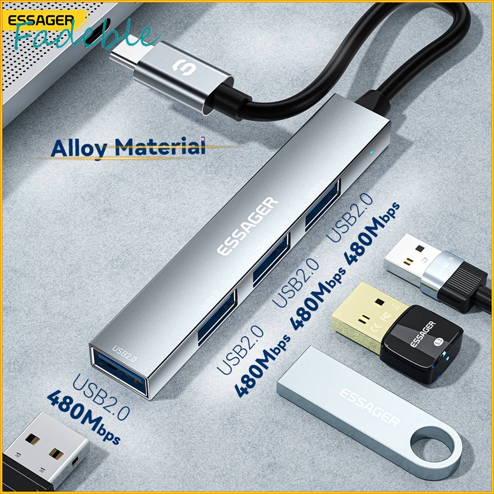 Trạm Sạc Chia Cổng USB2.0 480Mbps ESSAGER 4 Trong 1 Tiện Dụng