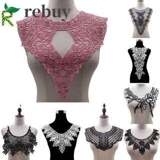 Miếng vải ren họa tiết hoa cách điệu 3D gồm 8 kiểu dùng để trang trí cổ áo