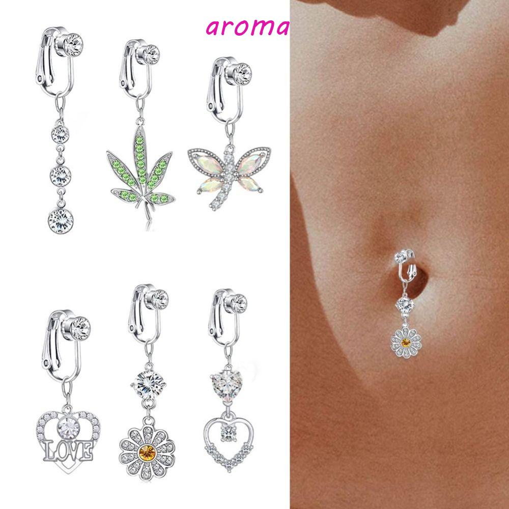 Khuyên Rốn Bằng Thép Không Gỉ Phong Cách Hip Hop Cho Nữ|Khuyên Rốn Giả Xỏ Rốn