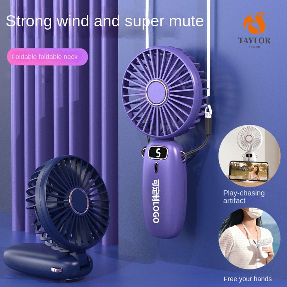 Quạt Mini Cầm Tay TAYLOR1 Có Thể Sạc Lại Kèm Giá Đỡ Điện Thoại Tiện Dụng