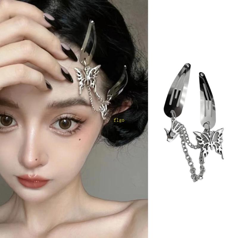 Kẹp Tóc Tua Rua Màu Bạc Đậm Y2K Ngọt Ngào Cho Bé Gái