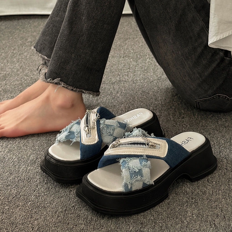 Màu dép nữ fashion sandal nữ dép nữ đế cao 2023 INS Hot Trend Trendy Phong cách Beautiful Thoải mái B28G0EZ 37Z230910