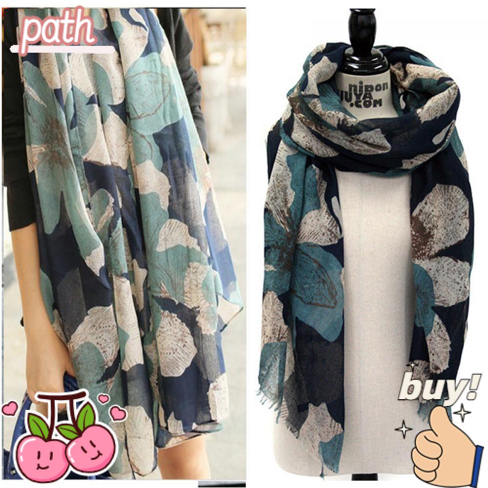 Khăn Choàng Voan Dài Mềm Mại In Họa Tiết Thanh Lịch Ấm Áp