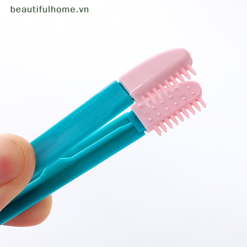 [beautifulhome] Bàn Chải Chà Rửa Mắt Mèo Cầm Tay Thân Thiện Với Môi Trường Có Thể Tái Sử Dụng Thiết Kế Khóa Cài [beauty]
