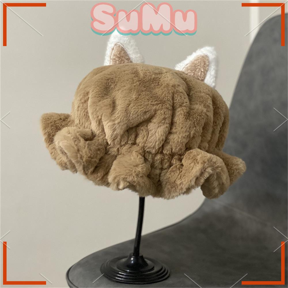 Mũ Tai Bèo Phủ Lông Dày Dặn Màu Sắc Thời Trang Thu Đông Xinh Xắn