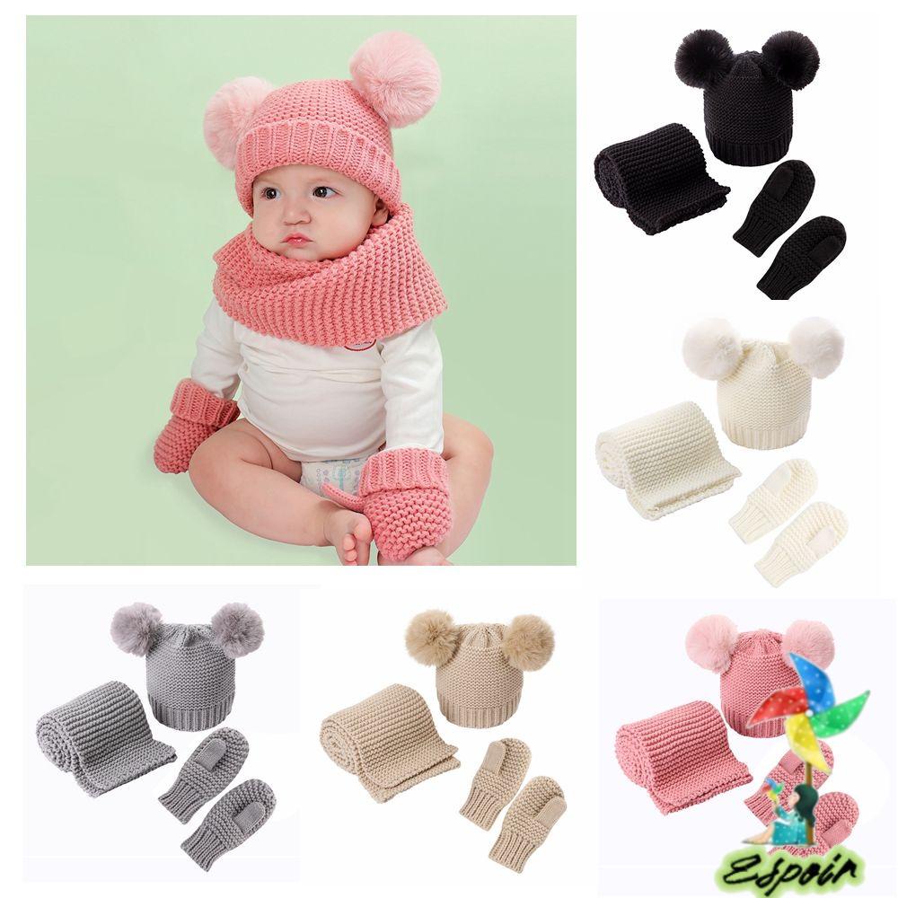 Bộ Găng Tay Và Mũ Giữ Ấm Xinh Xắn Cho Bé 0-3 Tuổi