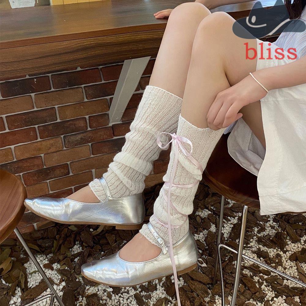 Vỏ Bọc Chân Thắt Nơ Giữ Ấm Phong Cách Ba Lê Dành Cho Nữ