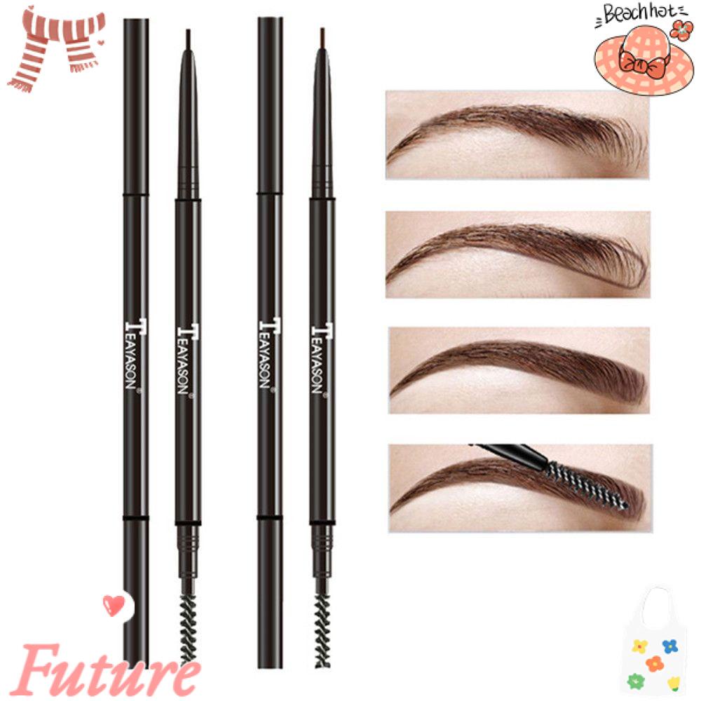 Bút Kẻ Lông Mày Hai Đầu Siêu Mịn Lâu Trôi Chống Thấm Nước Kèm Cọ Chuốt Dành Cho Nữ