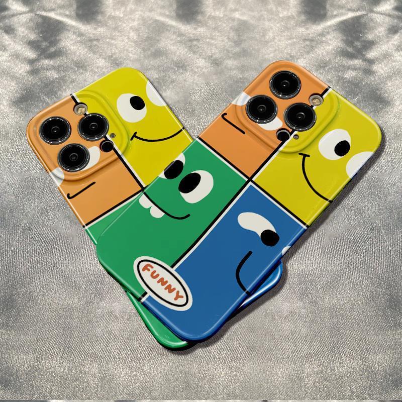 Ốp Điện Thoại Bốn Màu Hình Mặt Cười Cho iPhone127814Ốp Điện Thoại Mềm Chống Sốc Kiểu Dáng Đơn Giản Cho Iphone Pro 13 plus max 6In 11 MBLV