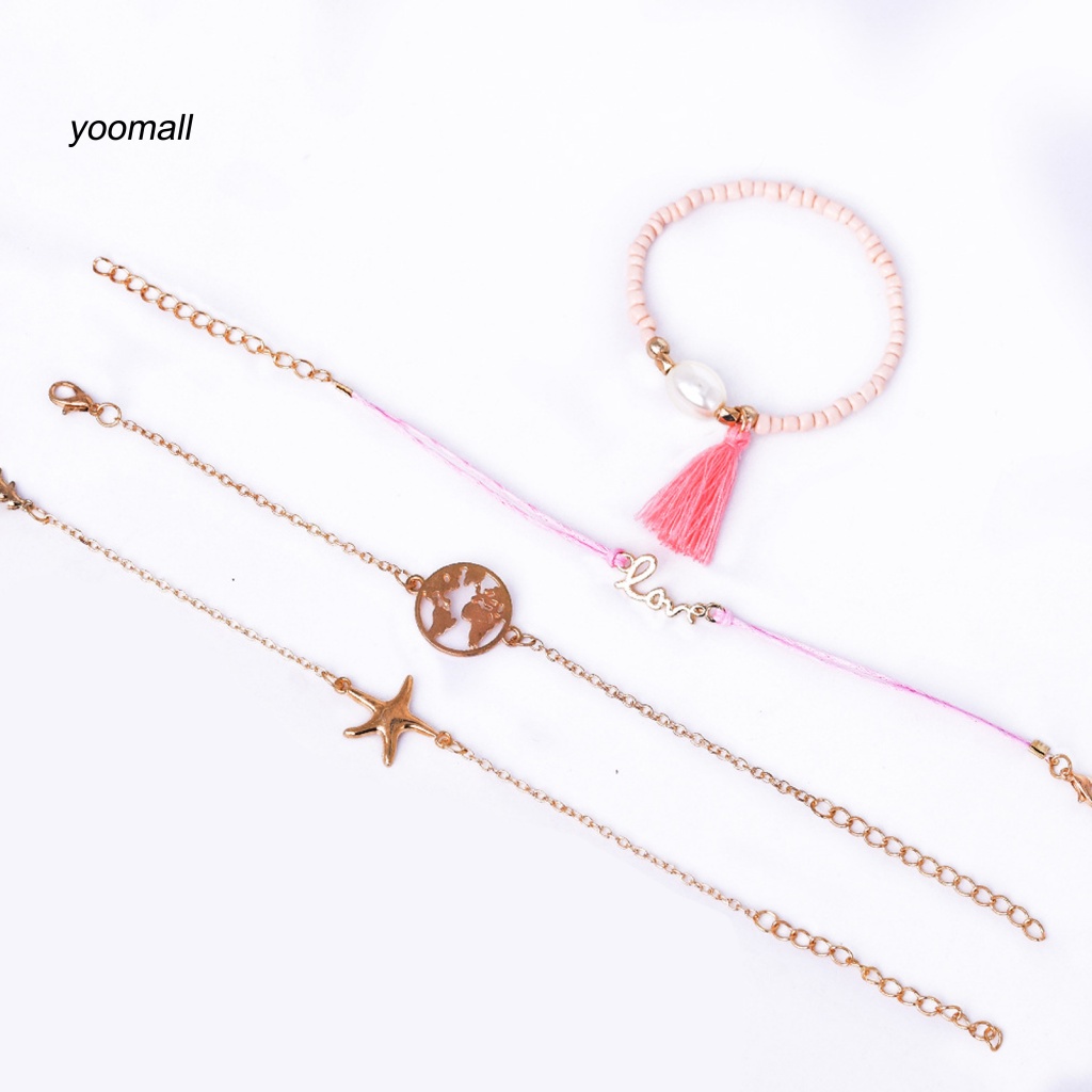 Set 5 Vòng Tay Hoa Sen Rỗng Sáng Điều Chỉnh Được Cho Nữ