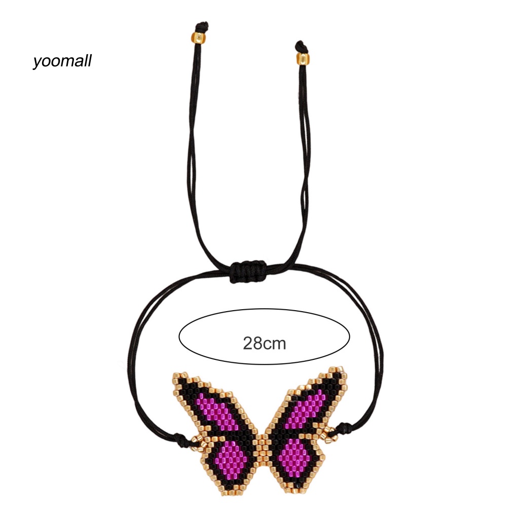 Yo / Vòng Đeo Tay Xỏ Hạt Hình Học Thủ Công Có Thể Điều Chỉnh Trang Trí Tinh Tế Phong Cách Bohemian Dành Cho Nữ