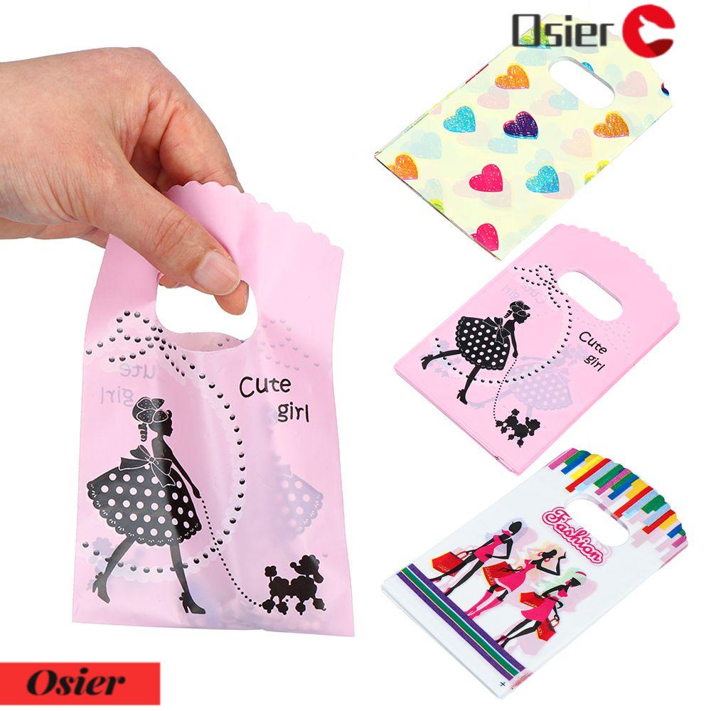 Set 1 50 Túi Nhựa Đựng Đồ Đa Năng Có Tay Cầm Tiện Dụng