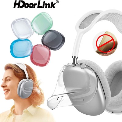 Vỏ bảo vệ hộp đựng tai nghe HdoorLink Air-Pods Max TPU mềm trong suốt chống trầy xước chống sốc