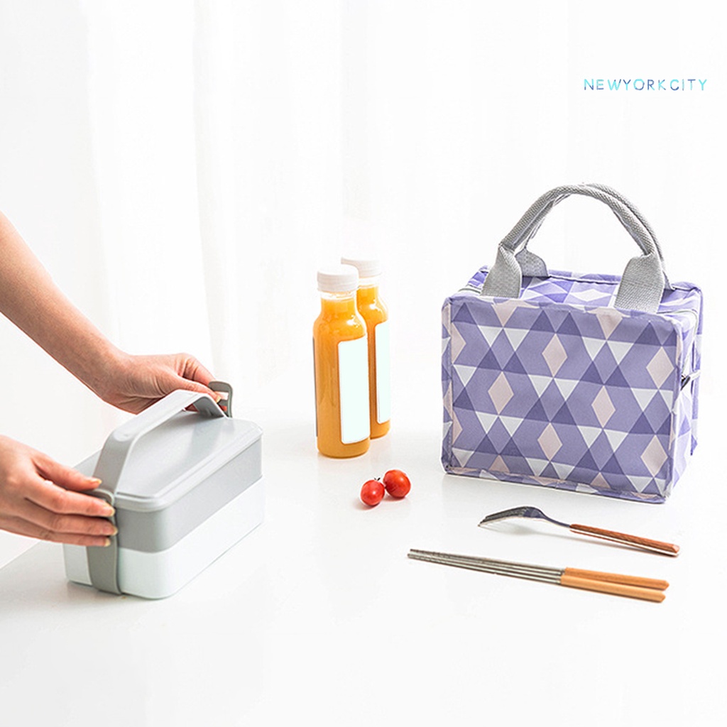 Túi Đựng Cơm Trưa Giữ Nhiệt Cỡ Lớn Bằng Màng Nhôm Chống Thấm Nước Có Khóa Kéo Tiện Dụng Mang Theo Du Lịch Dã Ngoại