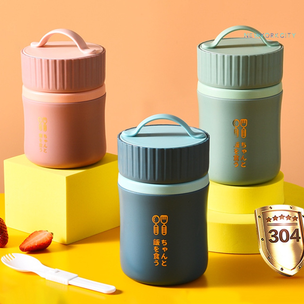 Hộp Đựng Cơm Trưa 580ML Chống Rỉ Dễ Mang Theo Kèm Muỗng Van Xả Nước Bằng Thép Không Gỉ