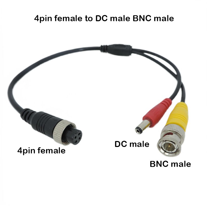 1 Dây Cáp Nối Mở Rộng M12 4Pin MALE Sang BNC DC RCA FEMALE Cho CCTV Camera An Ninh vnk3