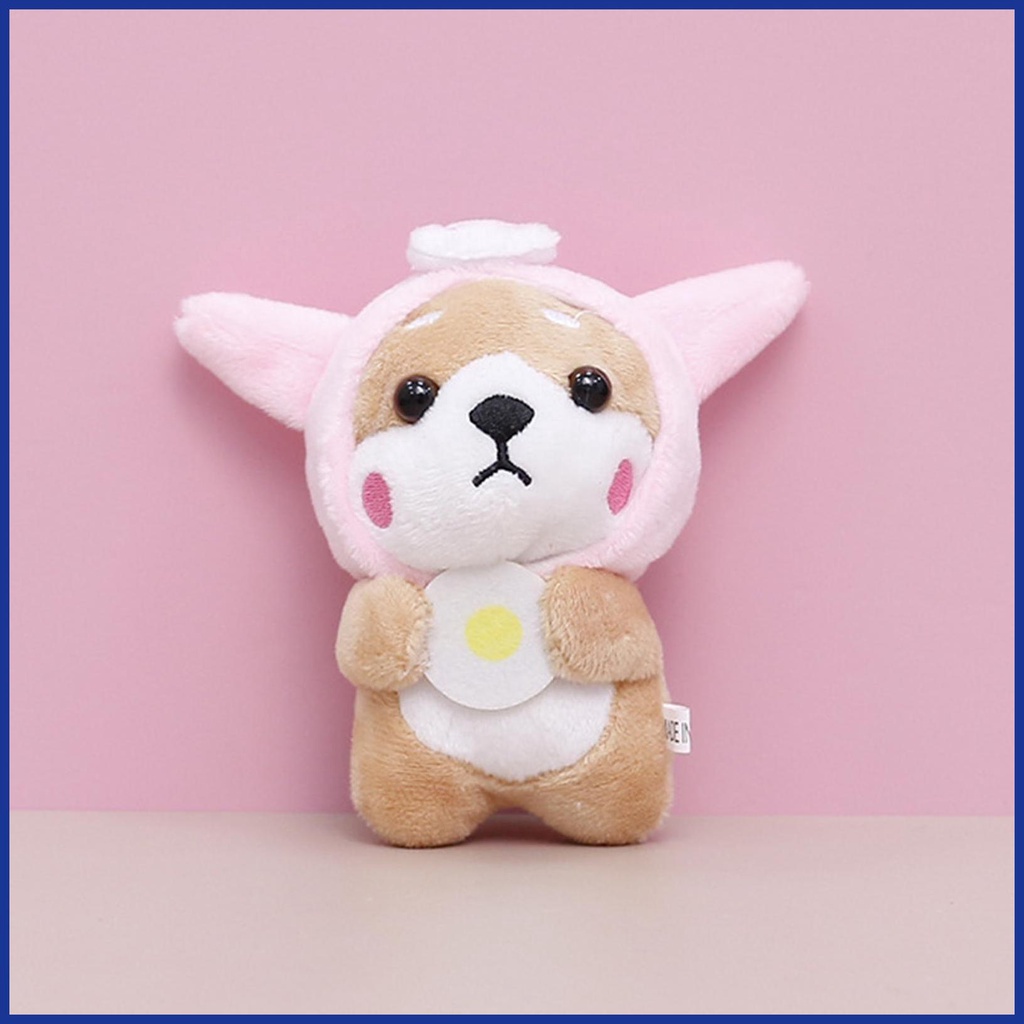 Móc Khóa Hình Chó Shiba Nhồi Bông Màu Sắc Tươi Sáng