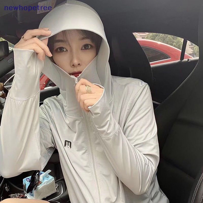 Áo Khoác Chống Nắng NTVN UPF50 + Bằng Lụa Lạnh Có Nón Thoáng Khí Hình Thỏ Chống Tia UV Mùa Hè Cho Nữ