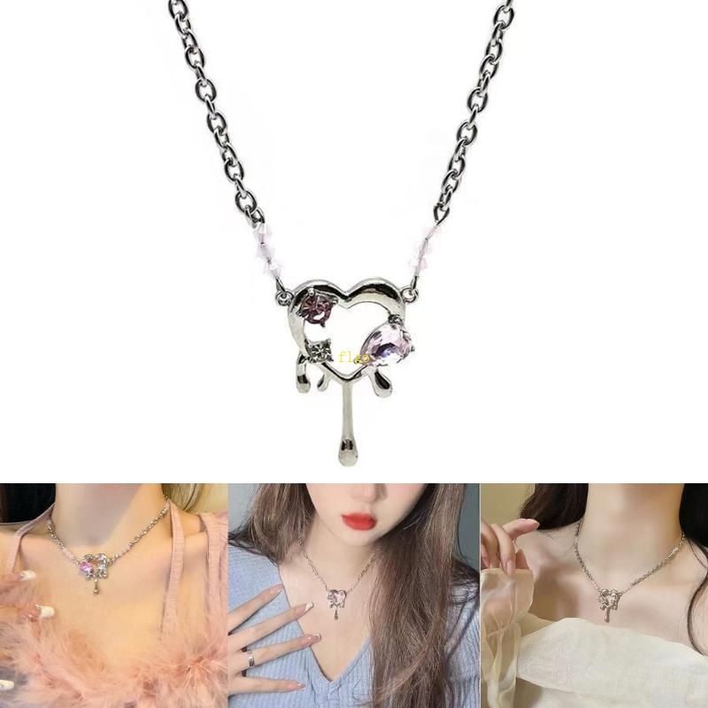 Flgo Vòng cổ Mặt Hình Giọt Nước Đơn Giản Cá Tính