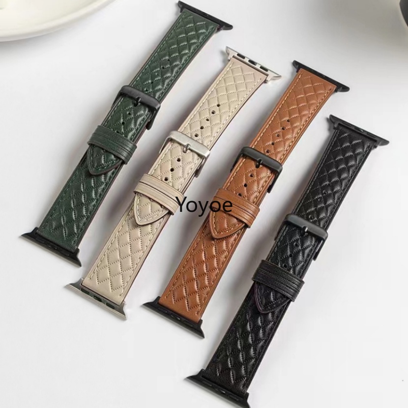 Dây Đeo Bằng Da Có Khóa Kim Loại Cho Đồng Hồ Apple 44mm 45mm 49mm 40mm 41mm 42mm 38mm 45 44 mm iWatch Series 3 4 5 6 Se 7 8