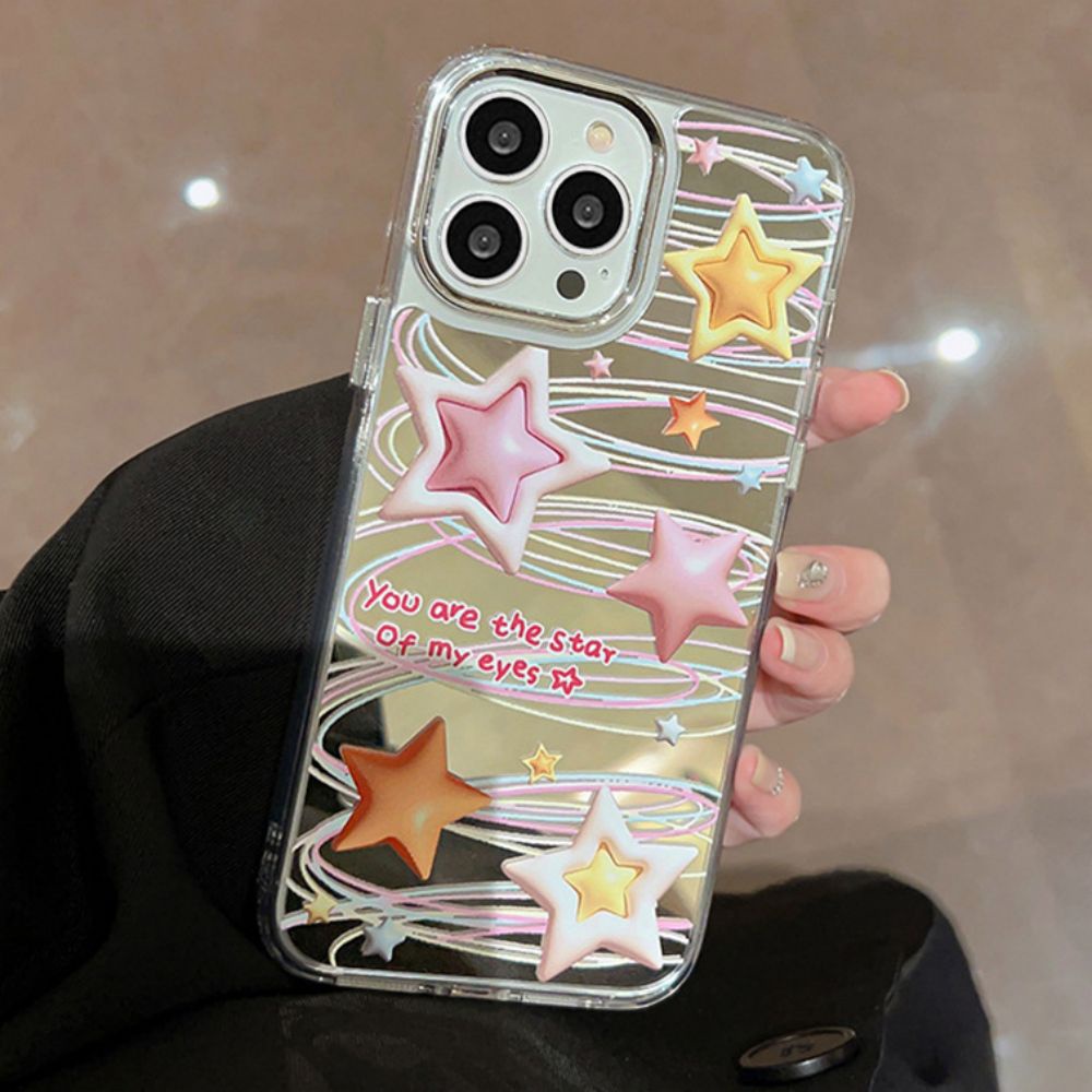 Ốp Điện Thoại TPU Mềm Chống Sốc Tráng Gương Hình Ngôi Sao 3D Màu Kẹo Cho IPhone 11 12 13 14 Pro Max
